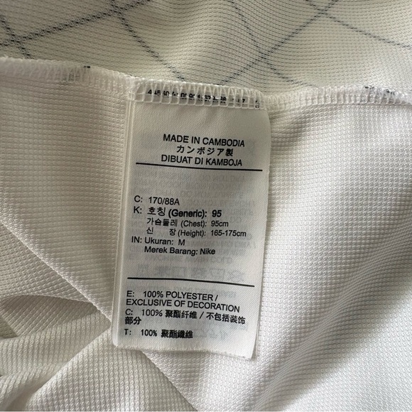 NIKE x Comme Des Garcons Black sz S Dri Fit White Tshirt Short Sleeve Japan - Picture 5 of 7